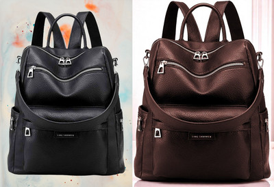 Spinsell Medium 25 L Backpack Fashion Anti-theft Purse for Women Travel 25 L Backpack(Black, Brown)