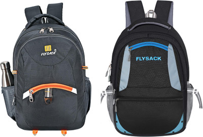 FLYSACK Everyday Versatile Casual Durable Stylish Multi-Purpose Classic Backpack 35 L Backpack(Grey, Black)
