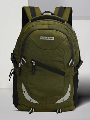 PROVOGUE Spacy unisex bag with rain cover and reflective strip 35 L Laptop Backpack(Green)