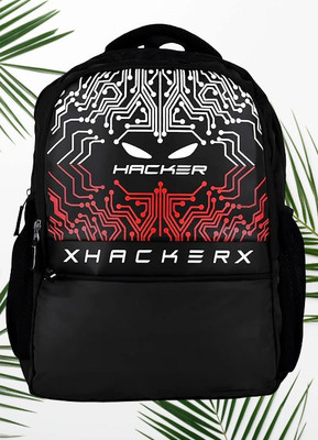 Minicraft HACKER Edition Bag with 2 Secret Pockets Large Size Laptop Backpack 28 L Laptop Backpack(Black)