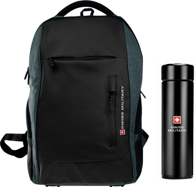 SWISS MILITARY Combo Pack of Laptop Backpack with Digital Vacuum Flask (LBP89+SMF5) 29 L Laptop Backpack(Grey) SWISS MILITARY Combo Pack of Laptop Backpack with Digital Vacuum Flask (LBP89+SMF5) 29 L Laptop Backpack(Grey)