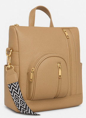 JAISOM Classic Beige Backpack for College, Office & Travel | Women Shoulder Bag 15 L Backpack(Beige)
