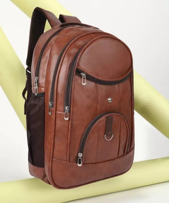 MICXO Laptop Backpack Classic Leather Laptop Bag For School College Men and Women 28 L Laptop Backpack(Tan)