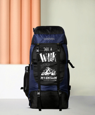 GOSNMA Laptop Backpack UNISEX Water Proof Mountain RucksackHiking/Trekking/Camping Bag 60 L Laptop Backpack(Blue, Black)