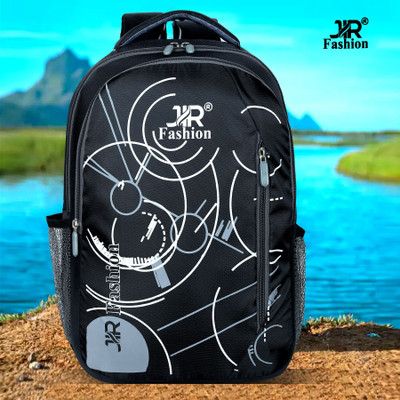 jir fashion Waterproof Casual Trendy Print College School Bag Men Women 30 L Laptop Backpack(Black)