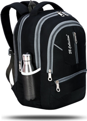 SBCOLLECTION School Bag for Class 4th to 10th Standard Tuition School College All Day Use 32 L Backpack(Black)