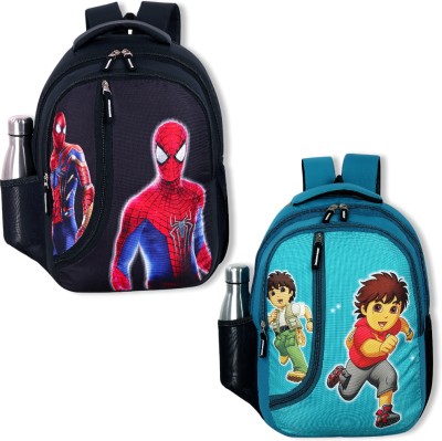 CAFIX Kids Bag School Bag Tarvel Bag For UNISEX Waterproof School Bag 22 L Trolley Backpack(Green, Black)