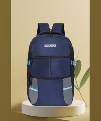 PROVOGUE Unisex Spacy with Rain cover and reflective strip 35 L Laptop Backpack(Blue)