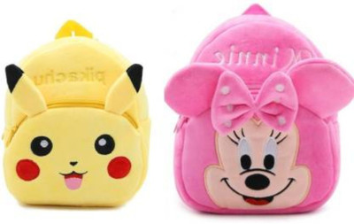 Bluemoon New AVK_Combo of 2 pink , yellow pikachu32.2 10 L Backpack(Multicolor)
