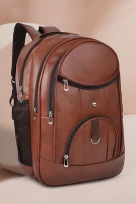 BACKPACKERS Vegan leather bag 35 L Backpack(Brown)