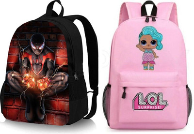 khatushyam collection A_DGTL-021 & LOL-PRINTPINK-1PC_abc 30 L Backpack(Multicolor, Pink)