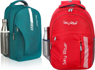 SKY RISE Laptop Backpack 35 L Backpack(Green, Red)