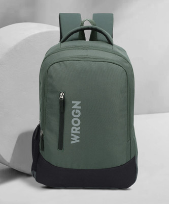WROGN with USB Charging port and 15.6-inch Laptop with two Compartment bag 35 L Laptop Backpack(Green, Black)