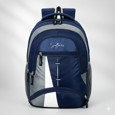 Softmax 30L Laptop Backpack, Office Bag, Backpack Bag For Man and Women 30 L Laptop Backpack(Blue, Grey)