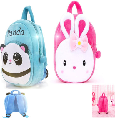 Aveek BM-Kongi Rabbit & Blue Panda_8_25 12 L Backpack(Pink, Blue)