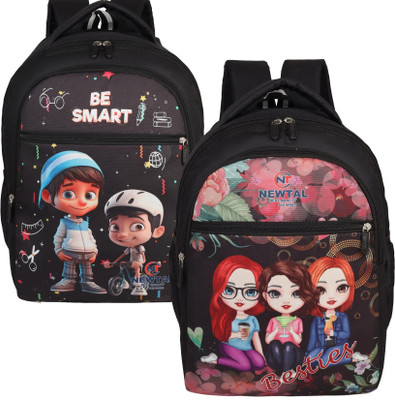 newtal Premium School Backpack For Gilrs Pack Of 2 40 L Backpack(Black)