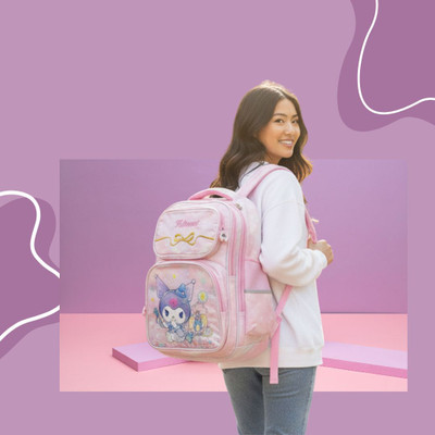 Sageware 3D Backpack for School Cute Cartoon Design & Lightweight Bag for Boys and Girls 20 L Backpack(Pink)