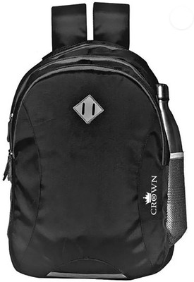 CROWN Stylish With Large Spacious Self Design for School & College & Laptop 25 L Backpack(Black)