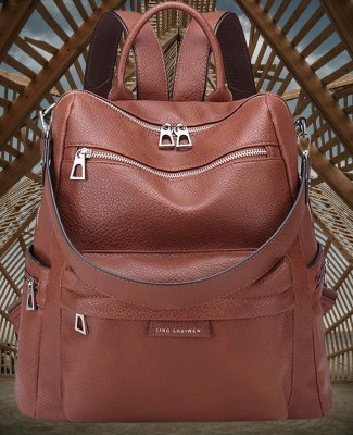 Avnex Backpack Purse for Women Convertible 25L Travel 25 L Laptop Backpack(Brown)
