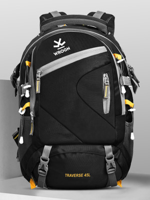 WROGN Heavy Duty Traverse Collection Unisex Travel 45 L Laptop Backpack(Black)