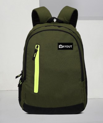 Wayout Eco Light weight Laptop Bag,Daypack/Travel Backpack/College Bag For Men(1019) 18 L Laptop Backpack(Green, Black)