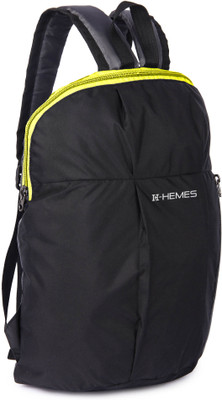 H-Hemes Small Bag for Daily Use 1 Main Compartment With Front Zip Pocket Mini Backpack 12 L Backpack(Black, Yellow)
