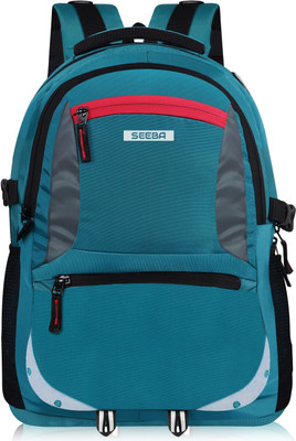 SEEBA Waterproof Febric Spacy Unisex School Bag With Reflective Strip 37 L Laptop Backpack(Blue)