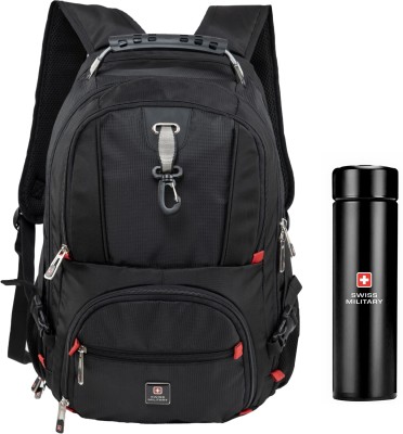 SWISS MILITARY combo Laptop Backpack with digital vacuum Flask 31 L Laptop Backpack(Black)