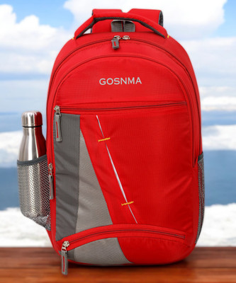 GOSNMA Casual Travel Bagpack/College Backpack/School Office Bag for Men and Women(1010) 30 L Laptop Backpack(Red, Grey)