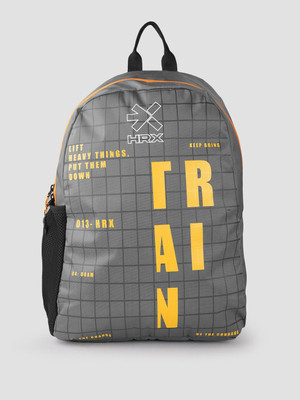 HRX By Hrithik Roshan Medium 23 L Laptop Backpack Unisex Printed Backpack  (Grey) For Rs. 254 @ 85 %