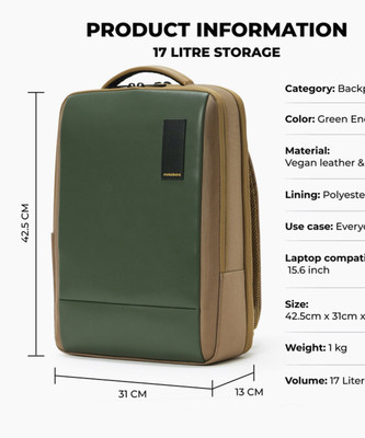 Mokobara The Element Backpack 17 L Laptop Backpack(Green)
