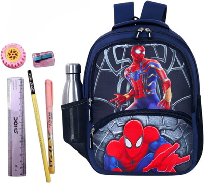 Wayland Kids Cartoon Combo Bag With Pencil Set School Bag For Boys Girls 24 L Backpack(Blue)