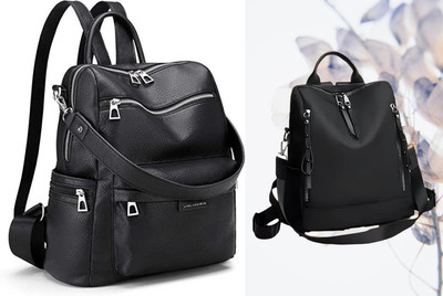 Spinsell Black Leather Backpack 25 L Trolley Laptop Backpack(Black, Black)