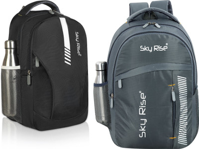 SKY RISE Laptop Backpack 35 L Backpack(Green, Grey, Grey)