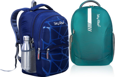 SKY RISE Laptop Backpack 35 L Laptop Backpack(Green, Blue)