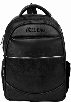 ozel bag PU Leather Backpack Office/college/School/Travel Bag for Men and Women 40 L Backpack(Black)