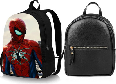 khatushyam collection A_SPIDER-04_@@_1PC & backpack leather look black_22_abc 30 L Backpack(Black, Black)