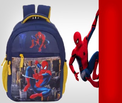 BLENZO New Stylish Polyester Spiderman Printed (LKG/UKG/1st/2nd Class) Kids Waterproof 20 L Backpack(Blue)