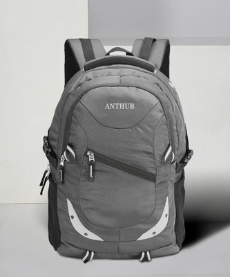 ANTHUB Laptop Backpack 1008 Unisex Spacy With Rain Cover And Reflective Strip 35 L Backpack(Grey)