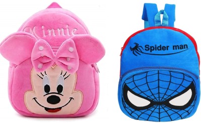 True Pro minnie and spiderman 2 10 L Backpack(Multicolor)