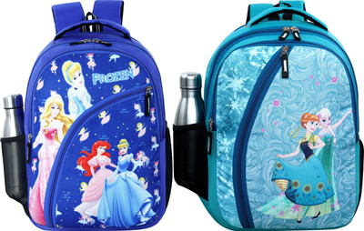 Gloft Kids Disney Princes's School Backpack Bag for Baby Girls/Boys Waterproof Backpack(Blue, Light Blue, 22 L)