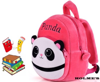 AMANVANI Kids School Bag Panda Soft Plush Backpacks Cartoon Baby Boys/Girls Plush Bag 10 L Backpack(Pink)