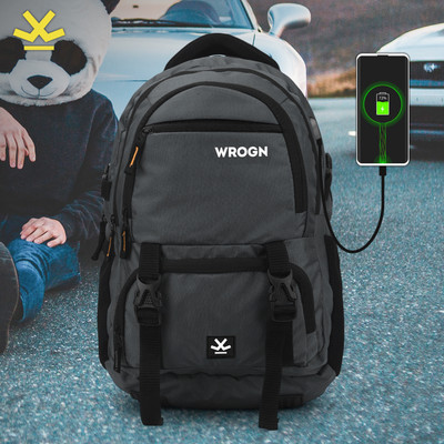 WROGN ASHPER Unisex with USB Port and Rain Cover 40 L Laptop Backpack(Grey)
