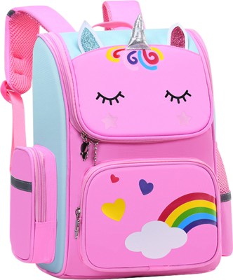 gustave Girls School Backpack Unicorn Cartoon Backpack Primary Bookbag Waterproof 2.5 L Backpack(Pink)