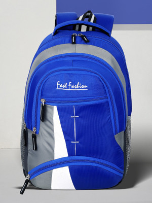 Fast Fashion school college travel office 30 L Laptop Backpack(Blue, Grey)
