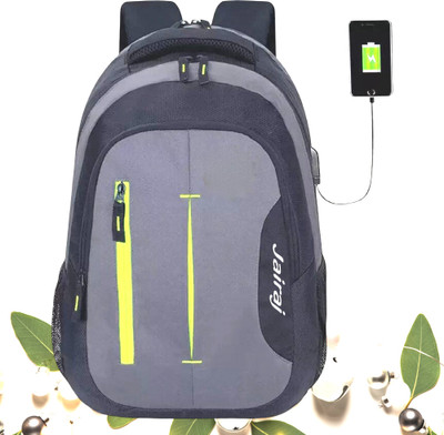 JairaJ backpack bag laptop bag school backpag(19*14) 34 L Laptop Backpack(Black, Grey)