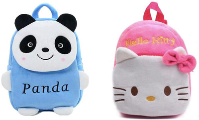 Aveek BM-Latch_combo of 2 pink hello kitty , blue panda_808 12 L Backpack(Multicolor)