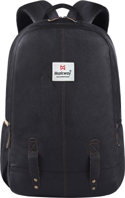 markway 35 L premium Laptop Backpack CLASSIC ANTI THEFT FAUX LEATHER 35 L Laptop Backpack(Black)