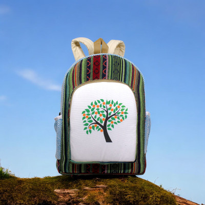 green basket Colorful Tribal Designs – Versatile Canvas Daypack for Everyday Use 25 L Laptop Backpack(Multicolor)