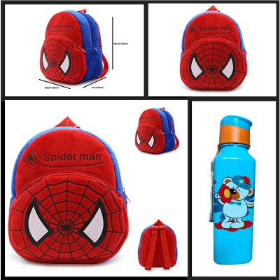 ANANYA ENTERPRISES spiderman With Water BottleKids Cartoon School Backpack Bag for 2 to 5 Years 5 L Backpack(Red)